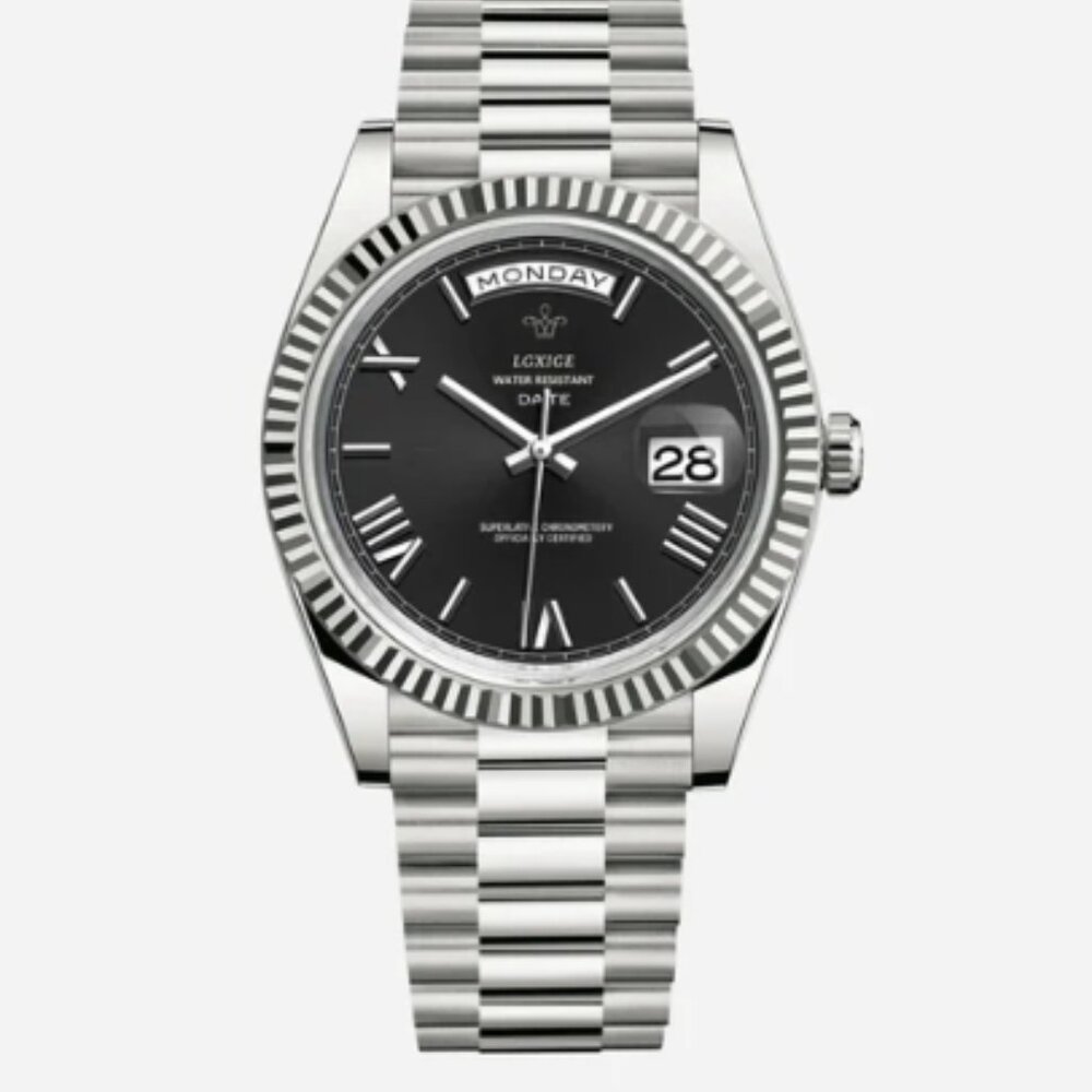 Santos Obsidian Men’s Watch – 40mm Stainless Steel – Brand New